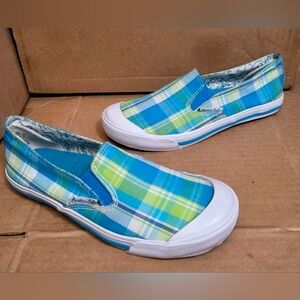 American Eagle Plaid Canvas Slip-On Women Size 7